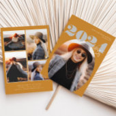 2024年はっきりしたのOval Class of モダン Photo Graduation 招待状