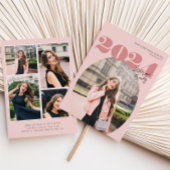 2024年はっきりしたのOval Class of モダン Photo Graduation 招待状