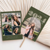 2024年はっきりしたのOval Class of モダン Photo Graduation 招待状