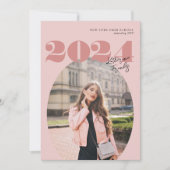 2024年はっきりしたのOval Class of モダン Photo Graduation 招待状 (正面)