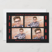 2024年はっきりしたグラードフォトコラージュ卒業招待状 招待状 (正面)