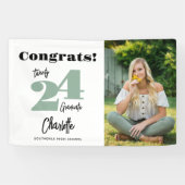 2024年はっきりしたセージ緑おめでとう大学院写真 横断幕 (横)