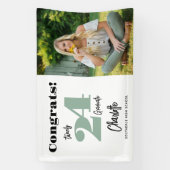 2024年はっきりしたセージ緑おめでとう大学院写真 横断幕 (縦)