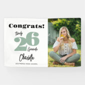 2024年はっきりしたセージ緑おめでとう大学院写真 横断幕 (横)