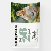 2024年はっきりしたセージ緑おめでとう大学院写真 横断幕 (縦)