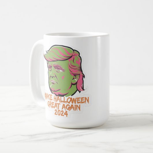 2024年も素晴らしうハロウィーンを作るマグカップ：トランプインスパイア- コーヒーマグカップ (正面左)