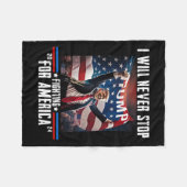 2024年アメリカストップトランプのために戦うことはない フリースブランケット (正面(横))