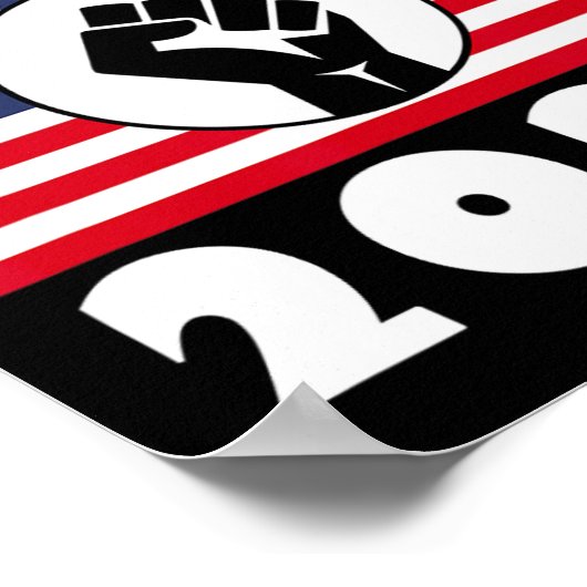 2024年アメリカ国旗の愛国者を掲げた最初のトランプ ポスター (角)