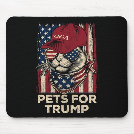 2024年アメリカ国旗の猫が生きる問題トランプ マウスパッド (正面)