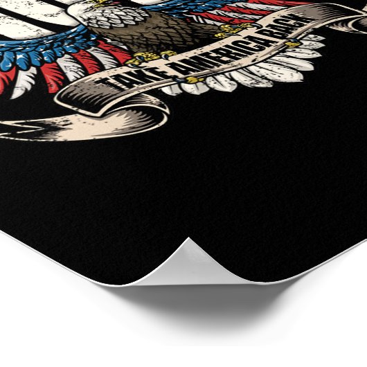 2024年アメリカ国旗を持ち帰る男性女性ドナルド・トランプ ポスター (角)