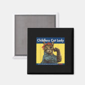 2024年アメリカ選挙投票中の子どものいない猫レディ マグネット (正面/裏面)
