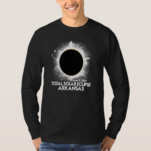 2024年アーカンソー州皆既日食 アメリカの総力 Tシャツ (正面)
