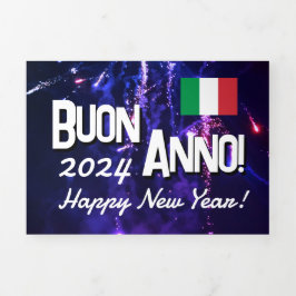 2024年イタリアンカレンダー付き年賀状 三つ折りプログラム