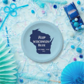 2024年ウィスコンシンの青を反転 ペーパープレート (パーティー)