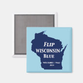 2024年ウィスコンシンの青を反転 マグネット (正面/裏面)