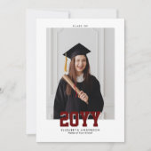 2024年エレガントのバーガンディ卒業写真 案内状 (正面)