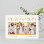 2024年エレガントクラス3写真卒業 箔招待状 (立ち正面)