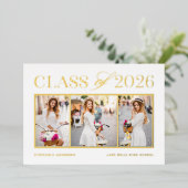 2024年エレガントクラス3写真卒業 箔招待状 (立ち正面)