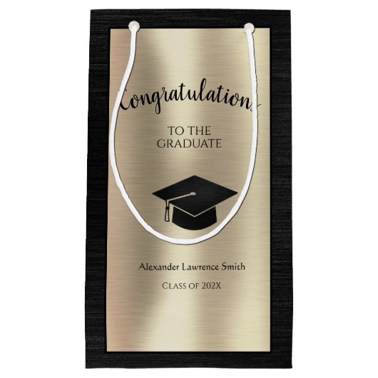 2024年エレガント卒業おめでとうございます スモールペーパーバッグ (正面)