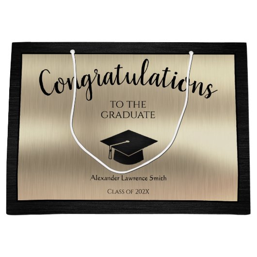 2024年エレガント卒業おめでとうございます ラージペーパーバッグ (正面)