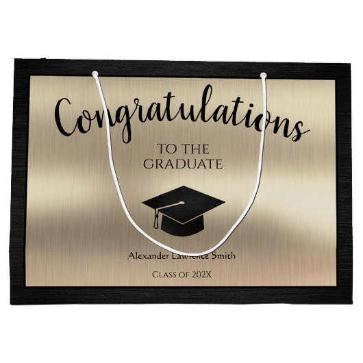 2024年エレガント卒業おめでとうございます ラージペーパーバッグ (裏面)