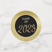 2024年エレガント卒業パーティー写真ブラック金ゴールド コンフェッティ (スモール正面)