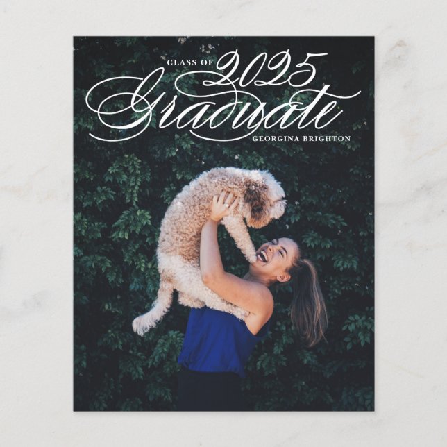 2024年エレガント卒業招待状のスクリプトクラス (正面)