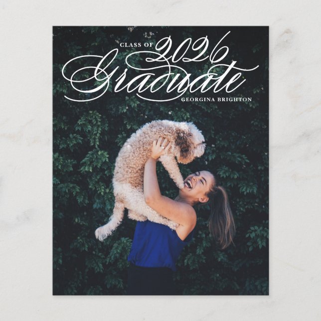 2024年エレガント卒業招待状のスクリプトクラス (正面)