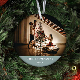 2024年エレガント家族の写真のクリパーソナライズされたスマス セラミックオーナメント