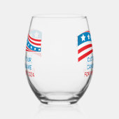 2024年カスタムのアメリカ国旗 ステムなしワイングラス (左)