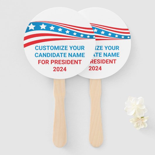 2024年カスタムのアメリカ国旗 ハンドファン (正面&裏面)