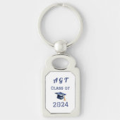 2024年カスタムのモノグラムの青と白のクラス キーホルダー (正面)