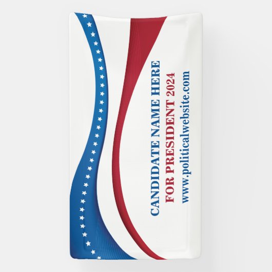 2024年カスタムの政治選挙候補者 横断幕 (縦)