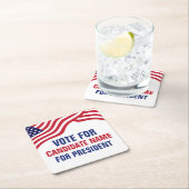 2024年カスタムの選挙運動候補者 スクエアペーパーコースター (インサイチュ)