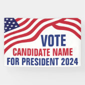 2024年カスタムの選挙運動候補者 横断幕 (横)