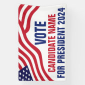 2024年カスタムの選挙運動候補者 横断幕 (縦)