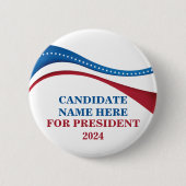 2024年カスタム大統領候補の追加 缶バッジ (正面)