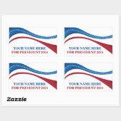 2024年カスタム大統領候補の追加 長方形シール (シート)