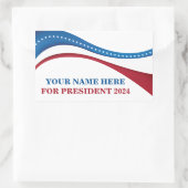 2024年カスタム大統領候補の追加 長方形シール (バッグ)
