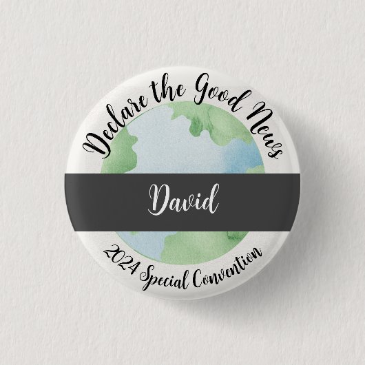 2024年カスタムJW条約グッドニュース宣言 缶バッジ (正面)