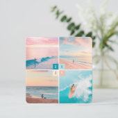 2024年カラーブロックモダン新年4フォトコラージュ シーズンカード (スタンド正面)