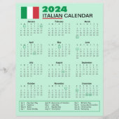 2024年カレイタリアンンダー（祝日あり） |カレンダー (正面)