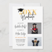 2024年カレッジのミニマル卒業パーティクラス 招待状 (正面)