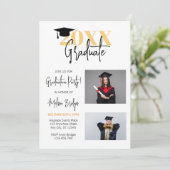 2024年カレッジのミニマル卒業パーティクラス 招待状 (スタンド正面)