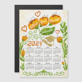 2024年カレンやる気を起こさせるダマグネット卒業オレンジ マグネット招待状 (正面/裏面)