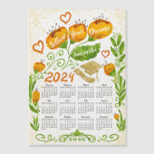 2024年カレンやる気を起こさせるダマグネット卒業オレンジ マグネット招待状 (正面)