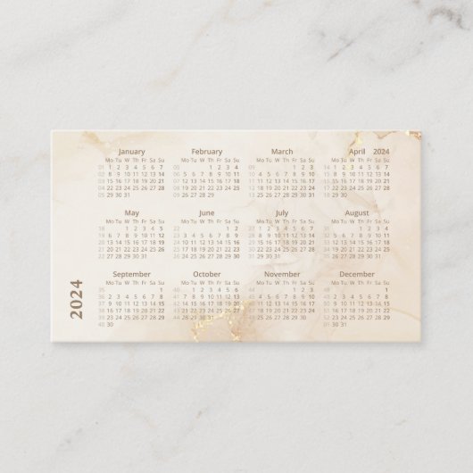 2024年カレンエレガントダベージュモダンゴールデンインク 名刺 (正面)