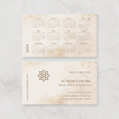 2024年カレンエレガントダベージュモダンゴールデンインク 名刺