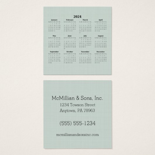 2024年カレンダグリーンリネンカスタム事業 (正面&裏面)