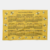 2024年カレンダビーハニカム養蜂場カスタム キッチンタオル (横)